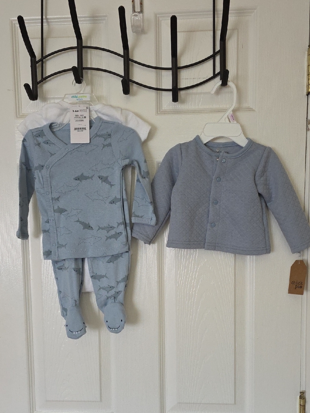 Carter's Shark Print Matching Set & Cardigan